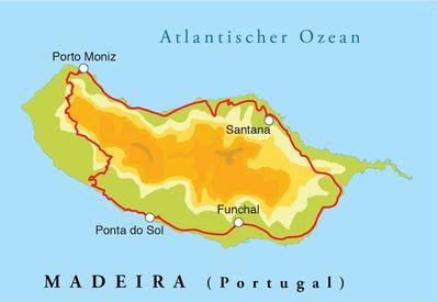 Routenverlauf Wanderreise Madeira, 8 Tage Routenverlauf Wanderreise Madeira, 8 Tage