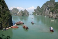 Vietnam, Halong Bucht, Holzdschunke, Tuan Chau