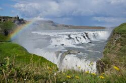 Gullfoss, Wasserfall, Regenbogen, Island, Island Reise
