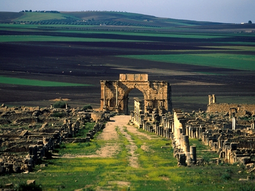 Die Ruinenstadt Volubilis Ruinen, Volubilis, Marokko, Marokko Rundreise 21 Tage