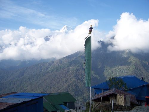 Trekking nach Ghorepani mit Aussicht auf den Berg Machapucharé Ghorepani, Aussicht, Machapucharé, Trekking, Reise Nepal