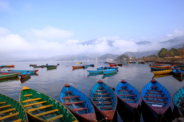 Ausblick auf den Phewa-See Phewa-See, Bhaktapur, Nepal, See, Natur, Boote, Reise Nepal