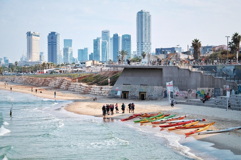 Blick auf Tel Aviv Tel Aviv, Strand, Skyline, Israel, Stadt, Rundreise Israel