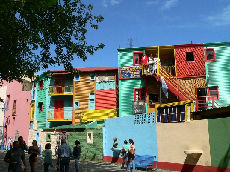 Bunte Häuser in Buenos Aires
