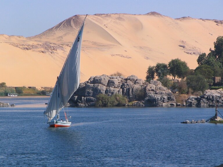 Ein Segelboot bei Assuan Assuan, Segelboot, Ägypten, Rundreise Ägypten, Familienreise Ägypten