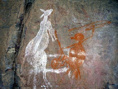 Aboriginal-Felsmalereien am Obiri Rock